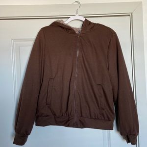 Cropped zip up jacket